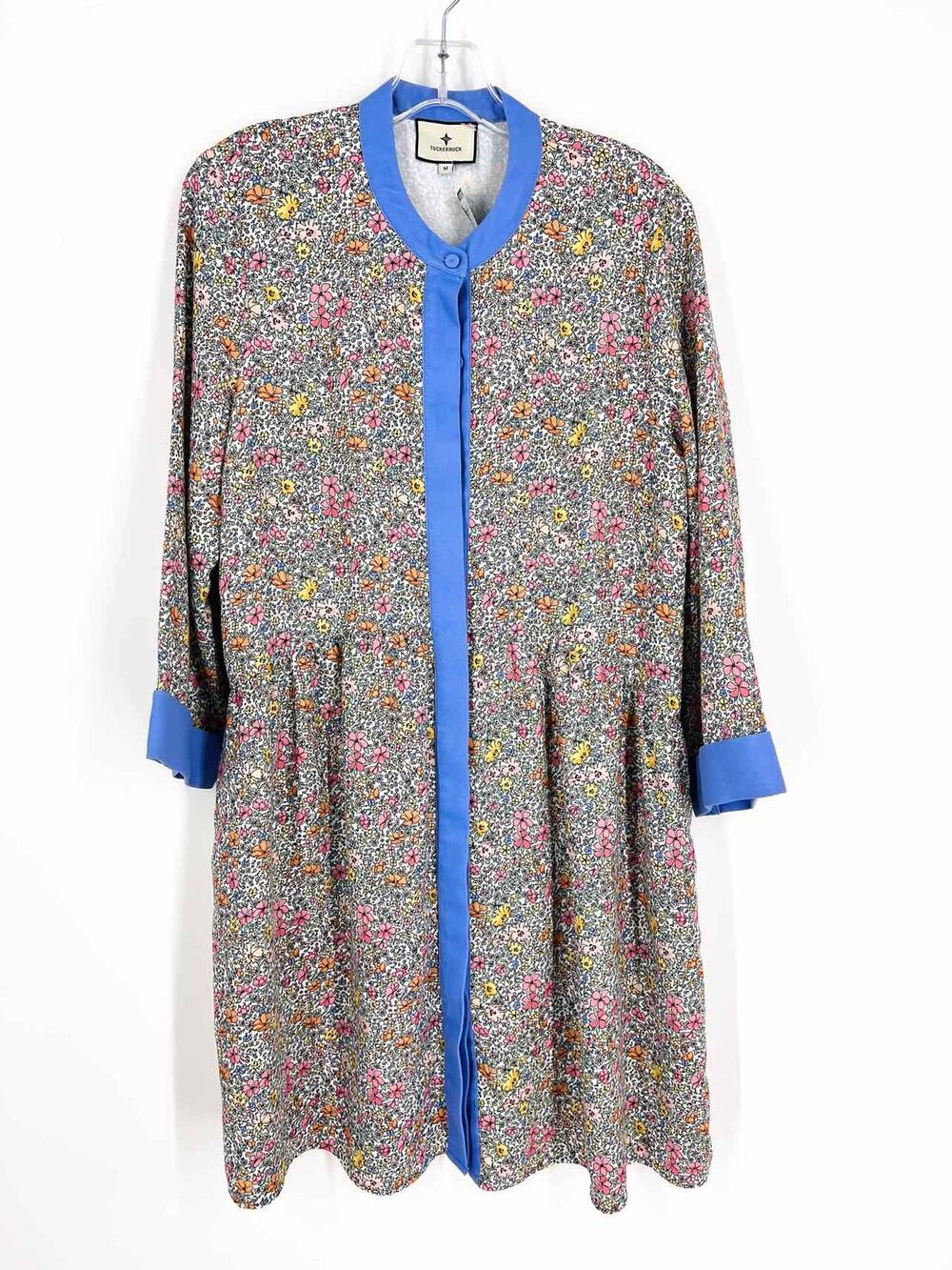 Tuckernuck Size M Lavender/Multi Floral Buttons Designer Dress